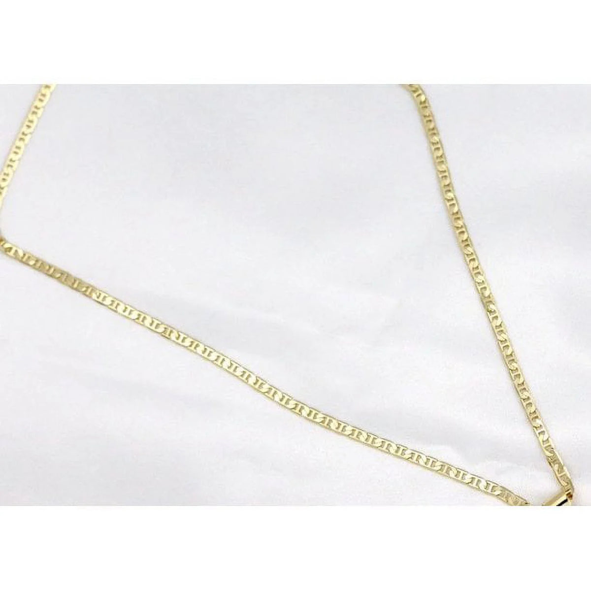 14K Bonded Gold Cuban Chain Necklace with Initial Letters Charm X3351