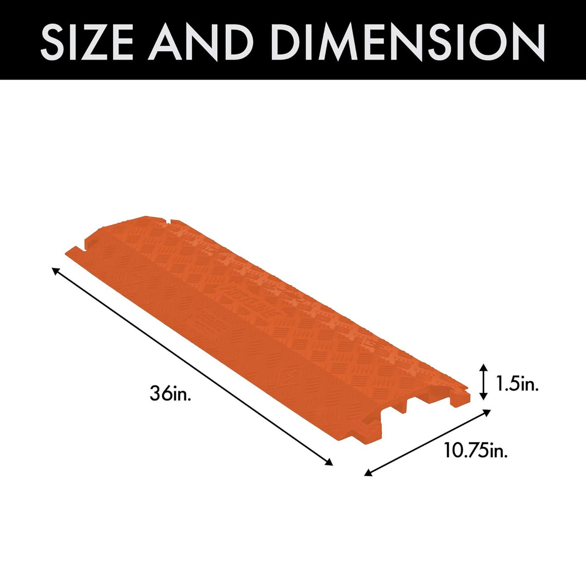 Orange Polyurethane 2-Channel Drop-Over Cable Protector with L-Shaped Connectors K26757