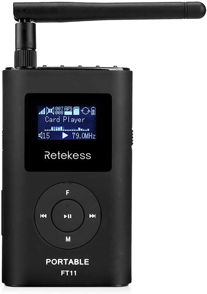 FM Transmitter with Microphone and Antenna, Rechargeable, Pack of 2 L507553