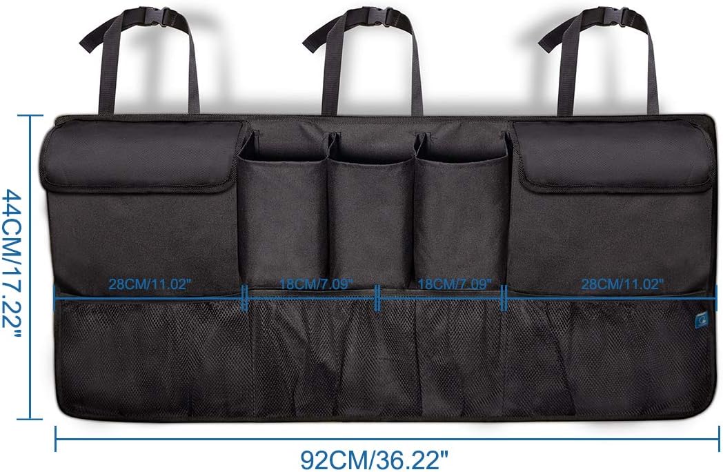 Trunk Organizer Car Storage with 5 Deep Pockets & 4 Pockets Mesh, Pack of 2 T86185