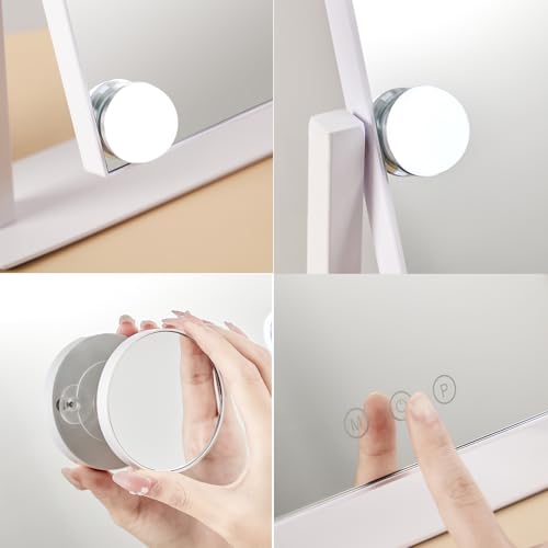 White Hollywood Vanity Mirror with 12 Dimmable Bulbs W867