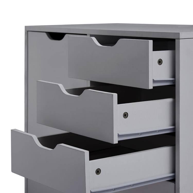Gray 5-Drawer Office Storage Cabinet with Shelves N661
