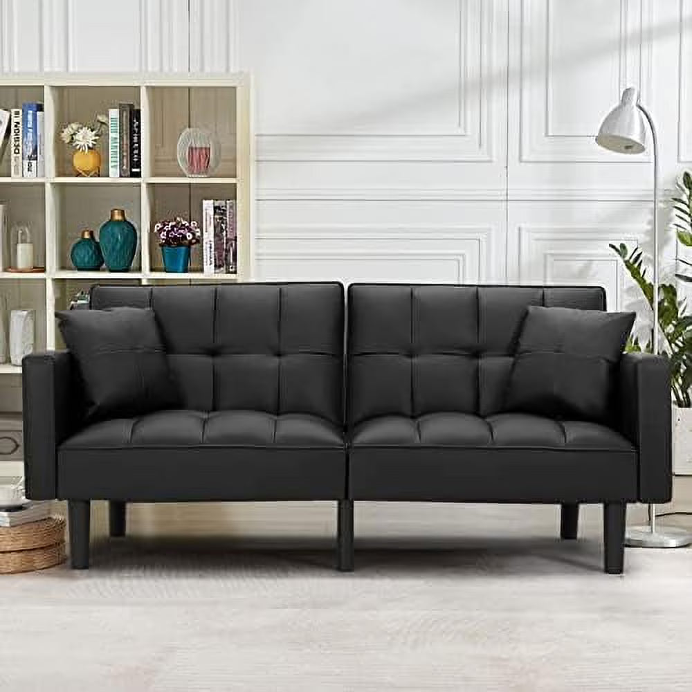 Modern Linen Fabric Convertible Sofa Bed with Adjustable Back and Arms A224