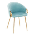Light Blue Velvet Upholstered Chair G75995