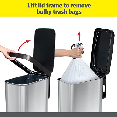45 Liter Stainless Steel Slim Trash Can with Soft Close Lid K37199