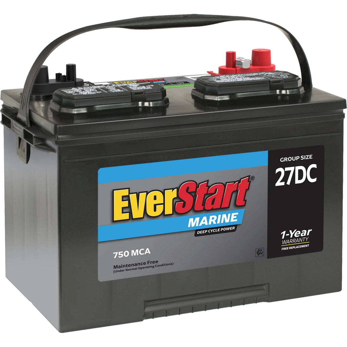 Lead Acid Marine & RV Deep Cycle Battery Group Size 27DC 12 Volt 740 MCA H42891