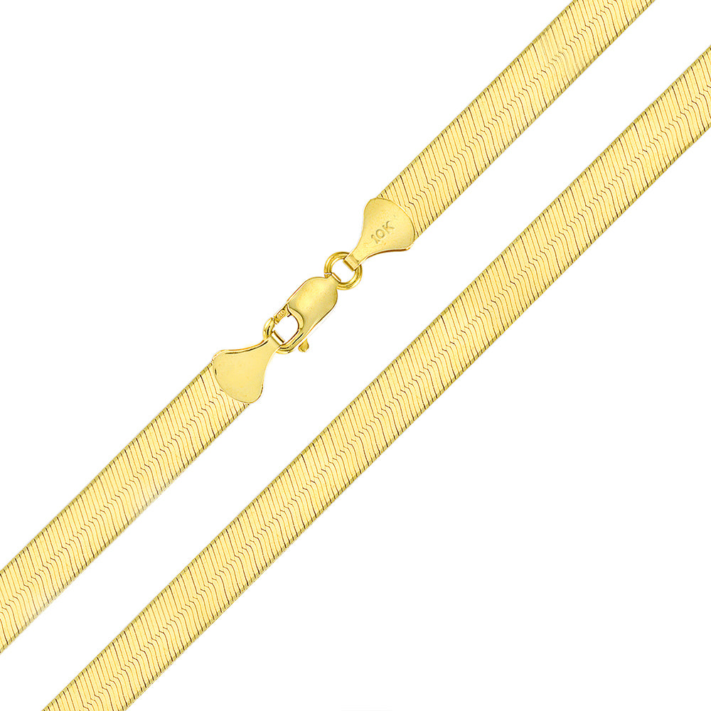 10k Yellow Gold Herringbone Chain Necklace 16" - 24" R98498