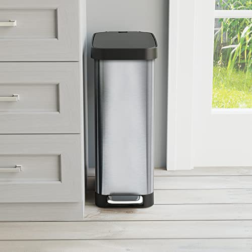 45 Liter Stainless Steel Slim Trash Can with Soft Close Lid K37199