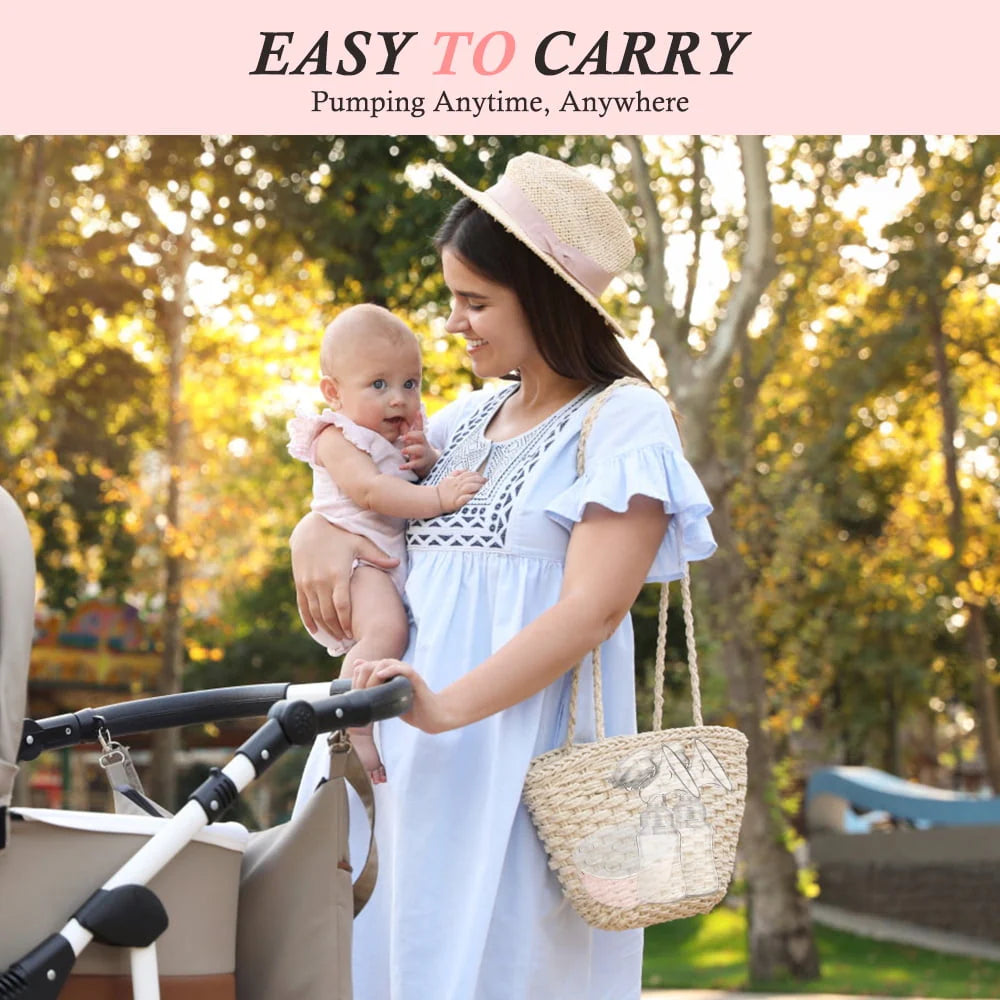 Double Electric Breast Pump, Portable Anti-Backflow 3 Modes 9 Levels, Pink D5024