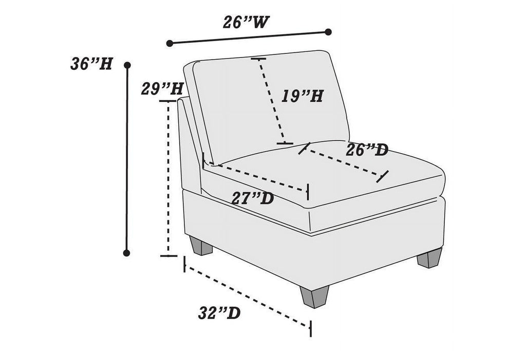 Modular Sectional 6pc Set Gray V67891