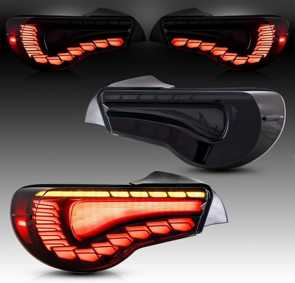 Red OLED Tail Lights with Sequential Turn Signal Lights, Set P581