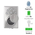 Electronic Biometric Deadbolt Lock in Satin Stainless Steel E771536