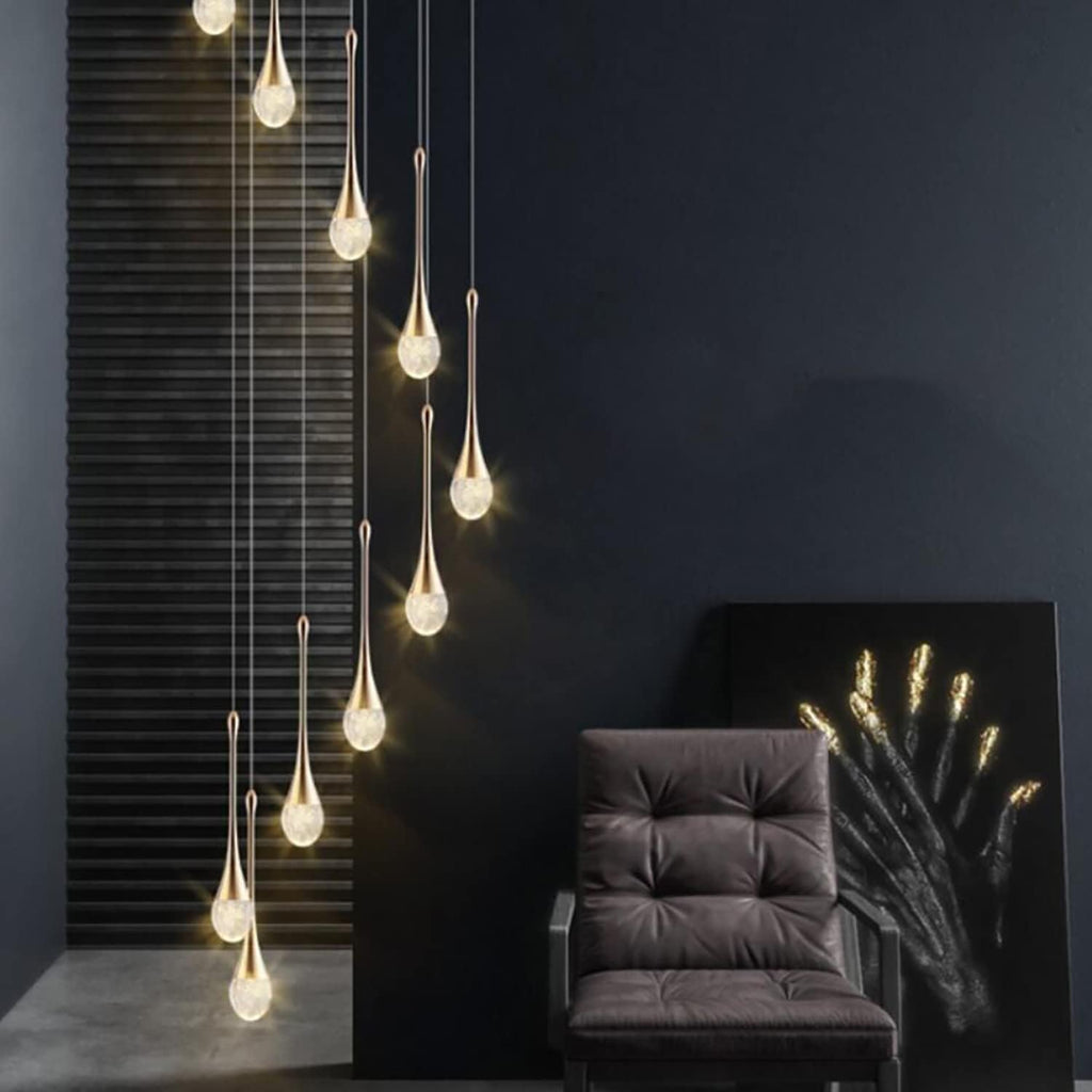 High Ceiling Dimmable Crystal Chandelier with LED Bulb E843868