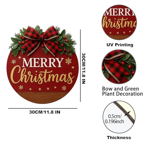 Christmas Wreath Hanging Sign with Bow K31613
