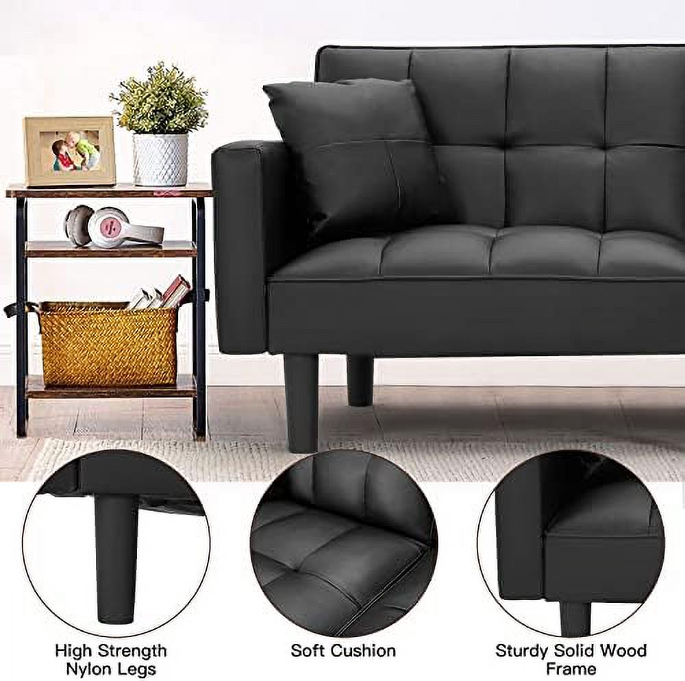 Modern Linen Fabric Convertible Sofa Bed with Adjustable Back and Arms A224