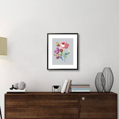 Gray Print Wrapped in Canvas, Black Framed Y468528
