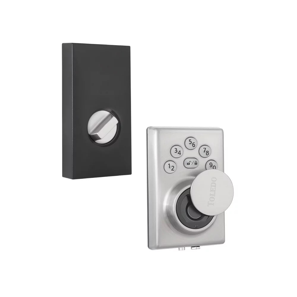 Electronic Biometric Deadbolt Lock in Satin Stainless Steel E771536