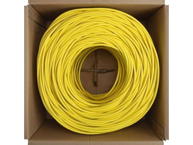 Cat6 Cable CMR Copper Riser UTP 23AWG 550mhz Network Ethernet 1000ft Yellow Bulk G500931
