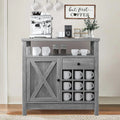 Gray Coffee Bar Cabinet with Storage J884