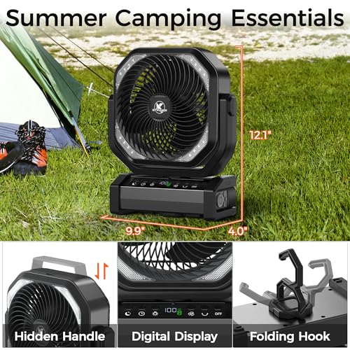 20000mAh Rechargeable Camping Fan with Light S930926