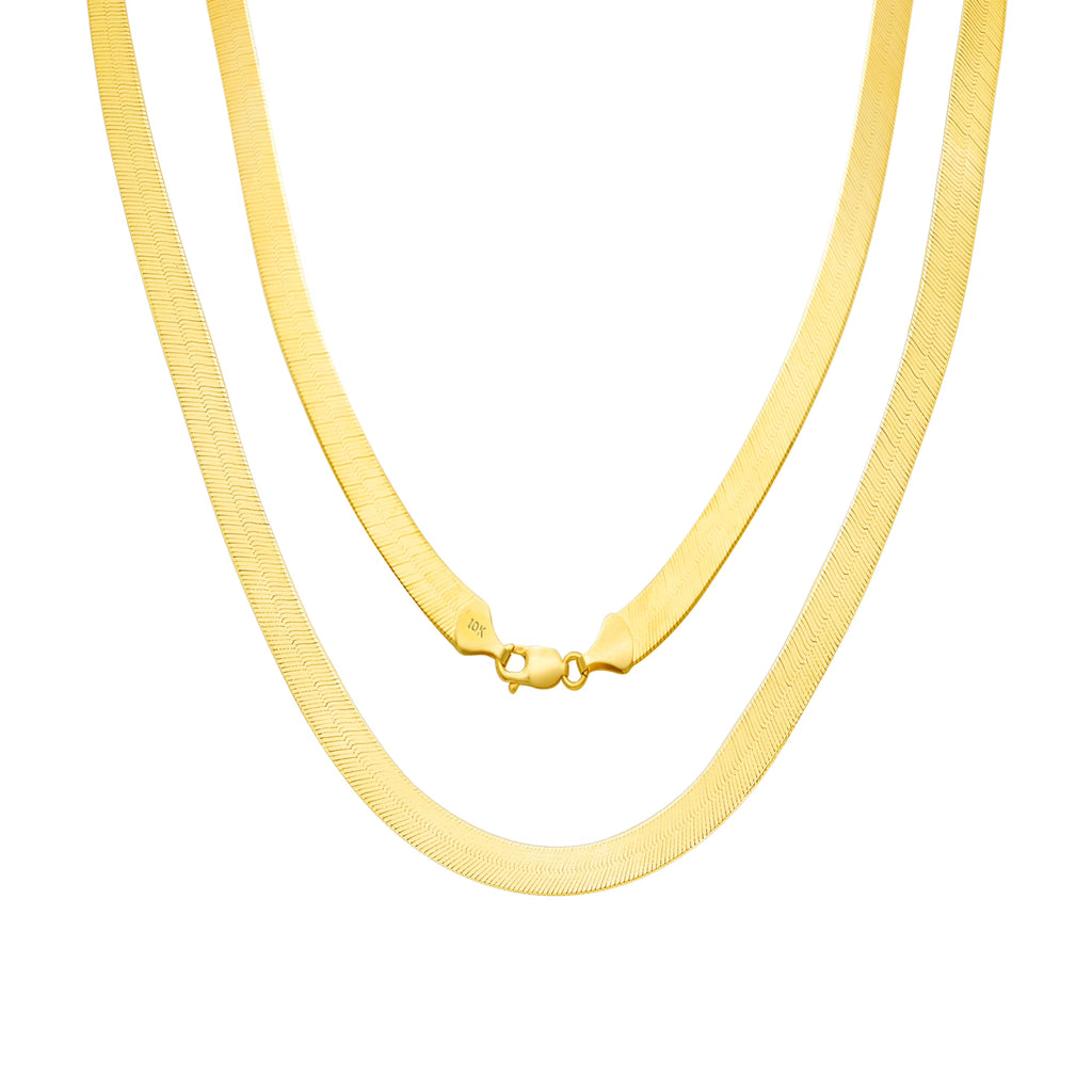 10k Yellow Gold Herringbone Chain Necklace 16" - 24" R98498