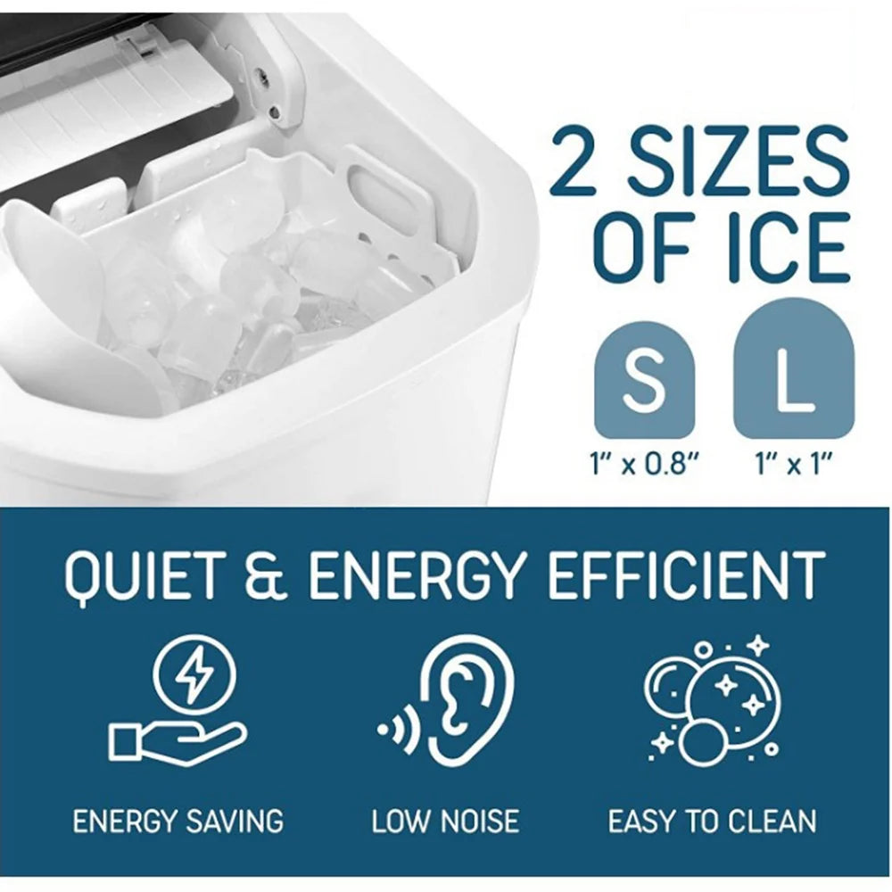 Countertop Ice Maker, 26lbs in 24Hrs, Self-Cleaning Ice Machine with Basket G157