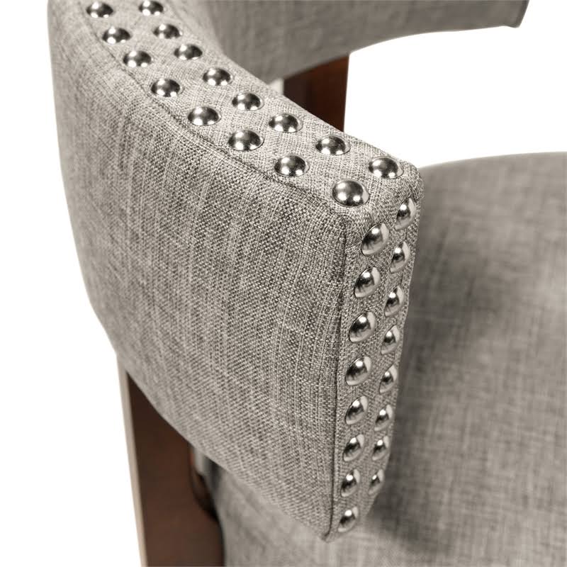 Light Gray Fabric Swivel Bar Stool (Set of 2) X919