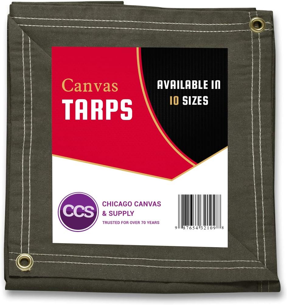 Gold 12 by 14 Feet Waterproof Canvas Tarp with Rustproof Grommets T320412