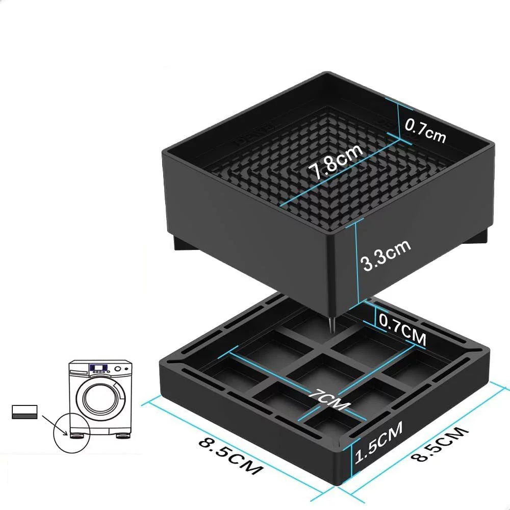 Heavy Duty Stackable Black Polypropylene Plastic Bed Risers E642416